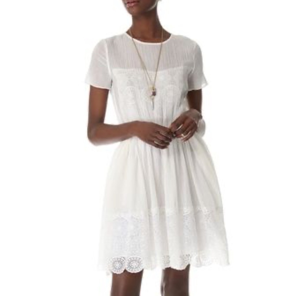 Band of Outsiders White Lace Baby Doll Dress
